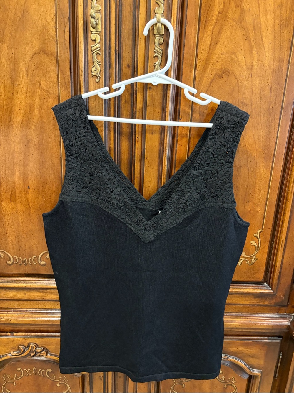 Alberto Makali Black Lace V-Neck Tank NWOT